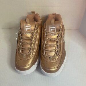 Fila Women’s Metallic Rose Gold Sneakers, size 9 (NEW)